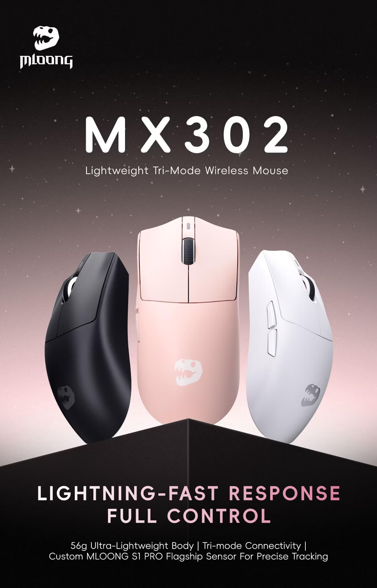 MLOONG MX302 Tri-Mode Gaming Mouse